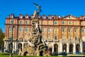 Monument to the Frejus Tunnel on Piazza Statuto in Turin Royalty Free Stock Photo