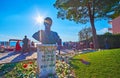 The monument to Gaius Valerius Catullus on Piazza Giosue Carducci, Sirmione, Italy Royalty Free Stock Photo