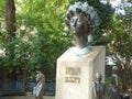 Monument to the actress Sofiko Chiaureli in a city park of Tbilisi in Georgia.