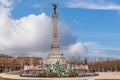 Monument to the Girondins on the Place des Quinconces in Bordeaux in Gironde, New Aquitaine, France Royalty Free Stock Photo