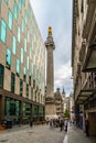 Monument to the Great Fire of London views in UK Royalty Free Stock Photo