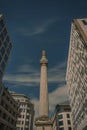 The Monument to the Great Fire of London which started near this spot in Pudding Lane in 1666 Royalty Free Stock Photo