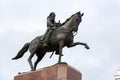 Monument to Platov cossack ataman in Novocherkassk, Russia on cloudy day