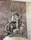 Monument to the heroes guerrillas in Moscow metro station Partizanskaya, Russia. Royalty Free Stock Photo