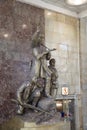 Monument to the heroes guerrillas in Moscow metro station Partizanskaya, Russia. Royalty Free Stock Photo