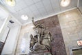 Monument to the heroes guerrillas in Moscow metro station Partizanskaya, Russia. Royalty Free Stock Photo