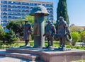 View of Monument to heroes of Mimino film, Tbilisi, Georgia