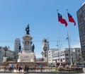 Monument To The Heroes Of The Naval Combat Of Iquique In 1879 and the Chilean war hero Arturo Prat, On Plaza Sotomayor. Valparaiso Royalty Free Stock Photo