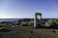 Monument to the historic zero meridian of El Hierro, Canary Island Spain