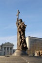 Monument to Holy Prince Vladimir the Great on Borovitskaya Square in Moscow near the Kremlin, Russia. Royalty Free Stock Photo