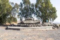 Monument to the Israeli tank is after the Doomsday Yom Kippur War on the Golan Heights in Israel, near the border with Syria