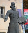 Monument to Ivan Fyodorov represents a massive statue of Ivan Fedorov