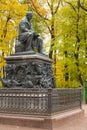 The monument to Ivan Krylov in Summer Garden Royalty Free Stock Photo