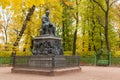 The monument to Ivan Krylov in Summer Garden Royalty Free Stock Photo