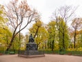 The monument to Ivan Krylov in Summer Garden Royalty Free Stock Photo