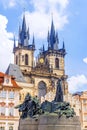 Monument to Jan Hus in the Old Town Square in Prague, Czech Republic. Royalty Free Stock Photo