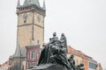 Monument to Jan Hus in the Old Town Square in Prague in the Czech Republic. Architecture. Royalty Free Stock Photo
