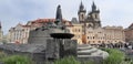 A monument to Jan Hus in Prague& x27;s old town square, Czech Republic Royalty Free Stock Photo