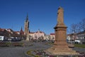 Caslav, Czech Republic - February 24, 2024 - the monument to Jan Zizka of Trocnov on the Zizka Square