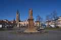 Caslav, Czech Republic - February 24, 2024 - the monument to Jan Zizka of Trocnov on the Zizka Square