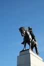 Monument to Jan Zizka on the top of Vitkovsky hill against the sky