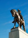 Monument to Jan Zizka on the top of Vitkovsky hill against the sky