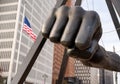 The Monument to Joe Louis, known also as The Fist at Detroit\'s Hart Plaza. Detroit, Michigan, USA Royalty Free Stock Photo