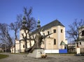 Monument to John Paul II near cathedral in Lowicz. Poland Royalty Free Stock Photo