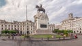 Monument to Jose de San Martin on the Plaza San Martin timelapse hyperlapse in Lima, Peru.