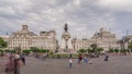 Monument to Jose de San Martin on the Plaza San Martin timelapse hyperlapse in Lima, Peru.