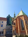 Monument to Josef Dietl, President of KrakÃ³w on All Saints' Square next to the Church of St. Francis of Assisi, Poland