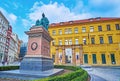 The monument to Josef Jungmann, on March 7 in Prague, Czechia