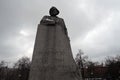 Monument to Karl Marx in Moscow city center. Blue sky with clouds background.
