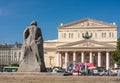 A monument to Karl Marx on Teatralnaya Square. The Bolshoi Theatre