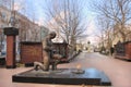 The monument to killed police officers in Makhachkala city