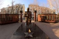 The monument to killed police officers in Makhachkala city