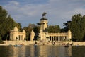 The Monument to King Alfonso XII in Buen Retiro Park (El Retiro), Madrid, Spain Royalty Free Stock Photo