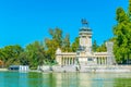 The Monument to King Alfonso XII is located in Buen Retiro Park, Madrid, Spain Royalty Free Stock Photo