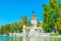 The Monument to King Alfonso XII is located in Buen Retiro Park, Madrid, Spain Royalty Free Stock Photo