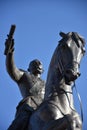 Monument to king Peter I Karadjordjevic of Serbia in Novi Sad, made it in this 2018 year. P Royalty Free Stock Photo