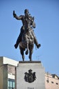 Monument to king Peter I Karadjordjevic of Serbia in Novi Sad, made it in this 2018 year. P Royalty Free Stock Photo