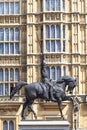 Monument to King Richard I Lionheart on horse, Palace of Westminster, London,United Kingdom, England.
