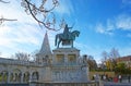 The monument to King St Stephen, Fisherman`s Bastion, Budapest, Hungary Royalty Free Stock Photo