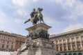 Monument to King Victor Emmanuel II on Cathedral Square, Milan, Royalty Free Stock Photo
