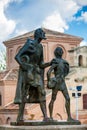 Monument to the Lazarillo de Tormes and the historical Santiago del Arrabal church