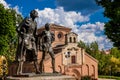 Monument to the Lazarillo de Tormes and the historical Santiago del Arrabal church