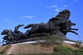 Monument to the legendary Cossack car, symbolizing the victory in the fight against the invaders
