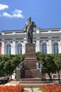 Monument to Lenin at the building of Head department of Bank of Russia across the Vladimir region.