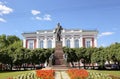 Monument to Lenin at the building of Head department of Bank of Russia across the Vladimir region.