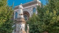 Monument to Leonardo da Vinci in Piazza della Scala meaning La Scala square timelapse in Milan, Italy Royalty Free Stock Photo